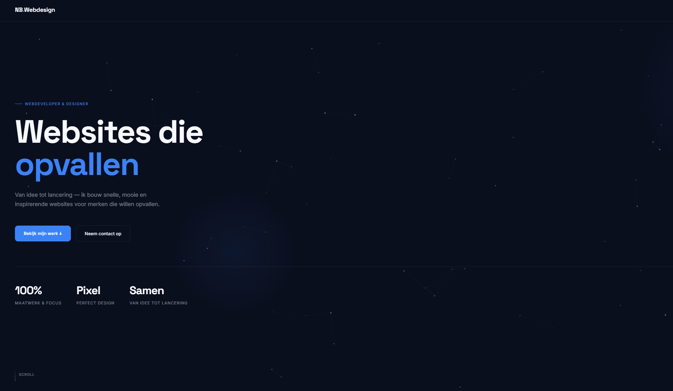 Screenshot van NBWebdesign website