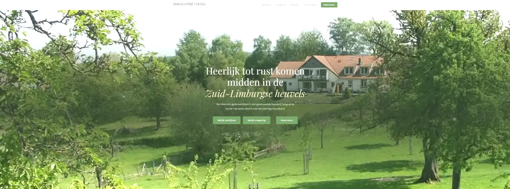Screenshot van Buitenverblijf 't Herfse website