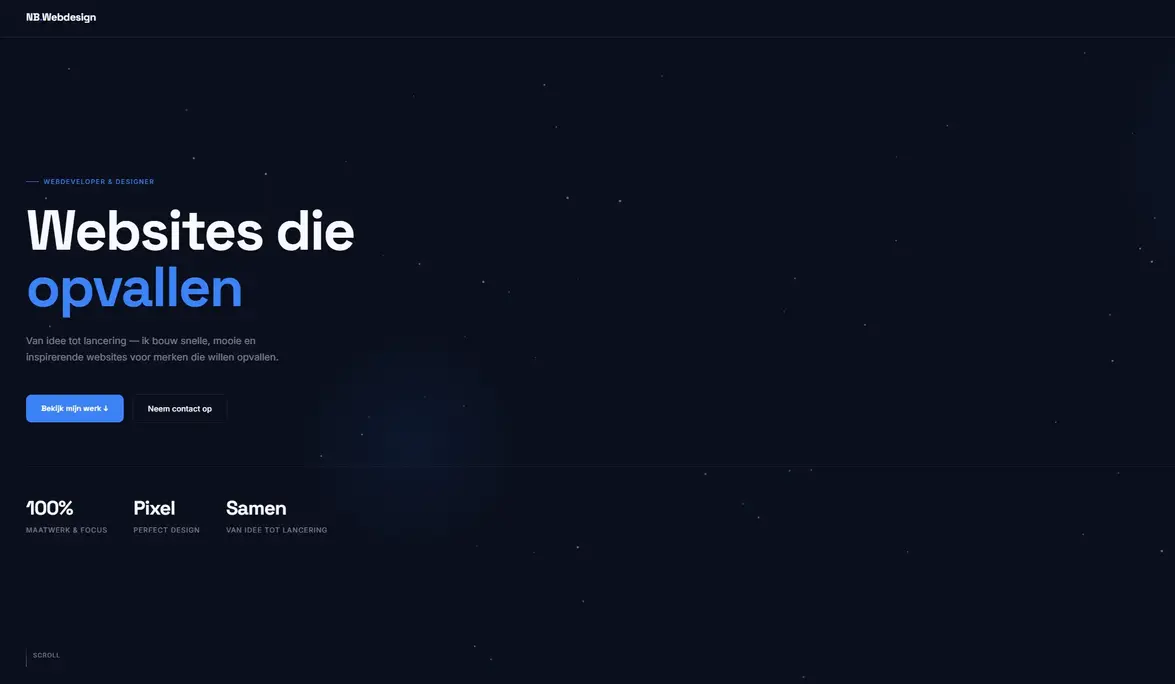 Screenshot van nbwebdesign website